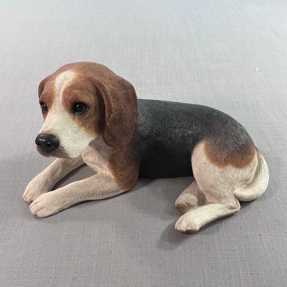 Vintage Sandicast Beagle Dog Sculpture Figurine Sandra Brue 1985 Large 10in